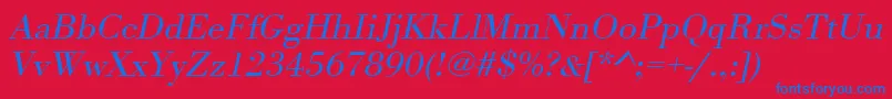 UrwbodonitligextwidOblique Font – Blue Fonts on Red Background