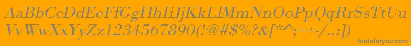 UrwbodonitligextwidOblique Font – Gray Fonts on Orange Background