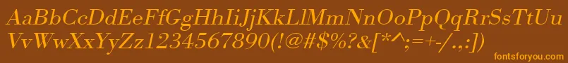 UrwbodonitligextwidOblique Font – Orange Fonts on Brown Background