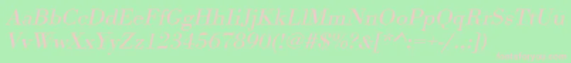 UrwbodonitligextwidOblique Font – Pink Fonts on Green Background