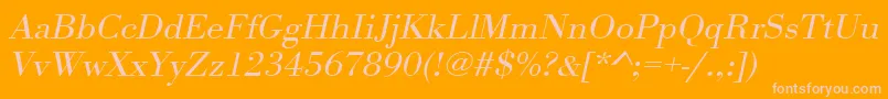 UrwbodonitligextwidOblique Font – Pink Fonts on Orange Background