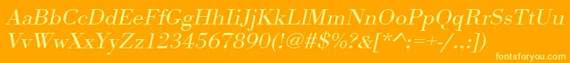 UrwbodonitligextwidOblique Font – Yellow Fonts on Orange Background