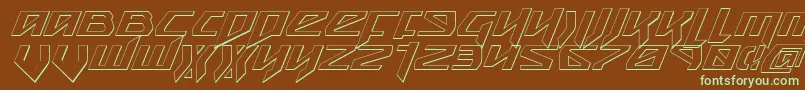Snubfighter3DItalic Font – Green Fonts on Brown Background