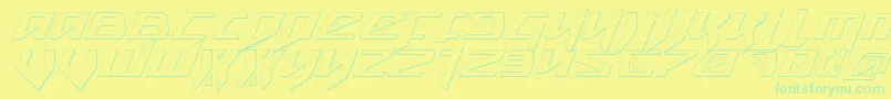 Czcionka Snubfighter3DItalic – zielone czcionki na żółtym tle