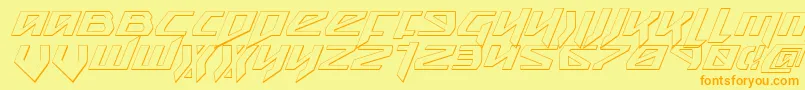 Snubfighter3DItalic Font – Orange Fonts on Yellow Background
