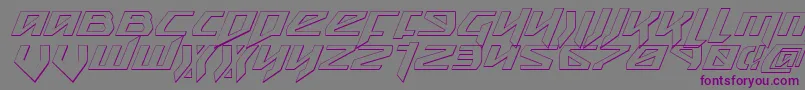 Snubfighter3DItalic-fontti – violetit fontit harmaalla taustalla