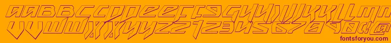 Шрифт Snubfighter3DItalic – фиолетовые шрифты на оранжевом фоне