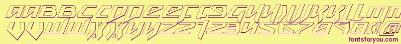 Snubfighter3DItalic Font – Purple Fonts on Yellow Background