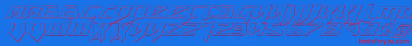 Шрифт Snubfighter3DItalic – красные шрифты на синем фоне