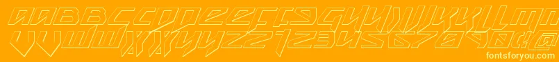 Snubfighter3DItalic Font – Yellow Fonts on Orange Background