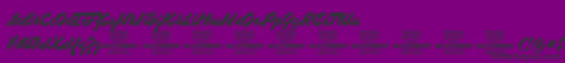 StrawberryscriptPersonalUse-Schriftart – Schwarze Schriften auf violettem Hintergrund