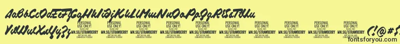 StrawberryscriptPersonalUse Font – Black Fonts on Yellow Background