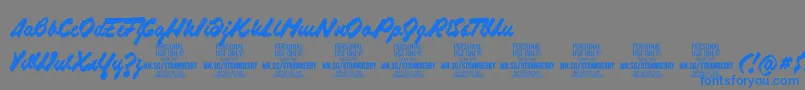 StrawberryscriptPersonalUse Font – Blue Fonts on Gray Background