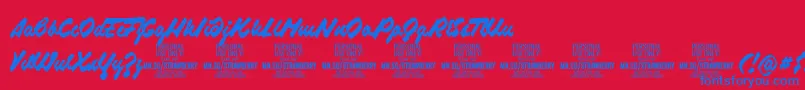 StrawberryscriptPersonalUse Font – Blue Fonts on Red Background