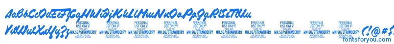 StrawberryscriptPersonalUse Font – Blue Fonts on White Background