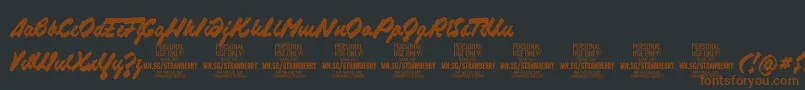 StrawberryscriptPersonalUse Font – Brown Fonts on Black Background