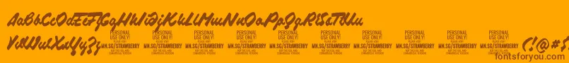 Шрифт StrawberryscriptPersonalUse – коричневые шрифты на оранжевом фоне