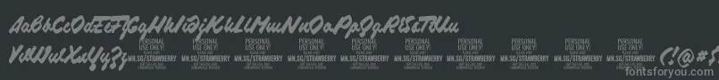 Шрифт StrawberryscriptPersonalUse – серые шрифты на чёрном фоне