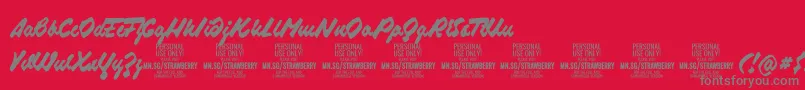 StrawberryscriptPersonalUse Font – Gray Fonts on Red Background