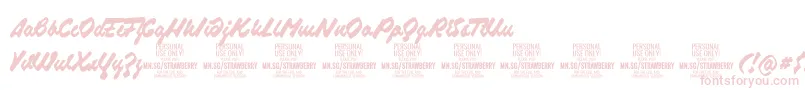 StrawberryscriptPersonalUse-fontti – vaaleanpunaiset fontit valkoisella taustalla