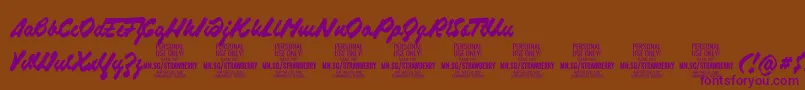 StrawberryscriptPersonalUse Font – Purple Fonts on Brown Background