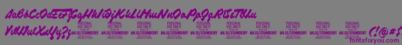 StrawberryscriptPersonalUse Font – Purple Fonts on Gray Background