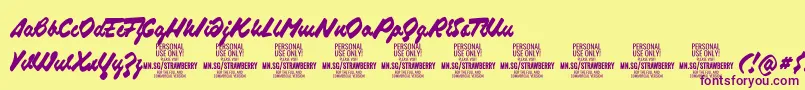 StrawberryscriptPersonalUse Font – Purple Fonts on Yellow Background