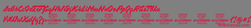 StrawberryscriptPersonalUse Font – Red Fonts on Gray Background