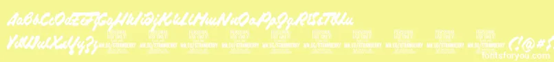 StrawberryscriptPersonalUse Font – White Fonts on Yellow Background