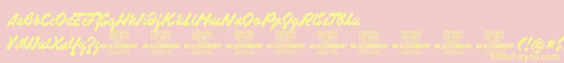 StrawberryscriptPersonalUse Font – Yellow Fonts on Pink Background