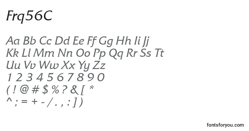 A fonte Frq56C – alfabeto, números, caracteres especiais