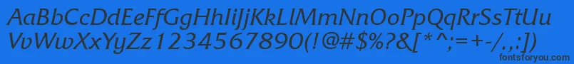 Czcionka Frq56C – czarne czcionki na niebieskim tle