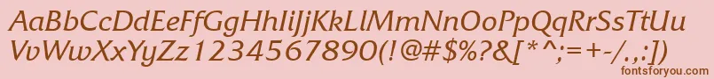 Frq56C Font – Brown Fonts on Pink Background