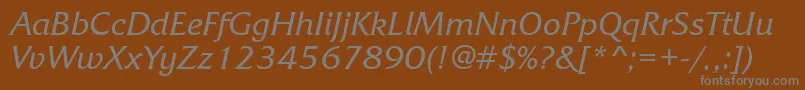 フォントFrq56C – 茶色の背景に灰色の文字