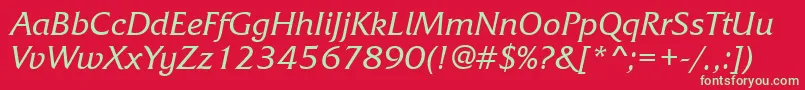 Шрифт Frq56C – зелёные шрифты на красном фоне