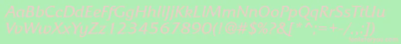 Frq56C Font – Pink Fonts on Green Background