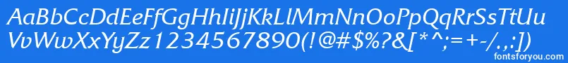 Шрифт Frq56C – белые шрифты на синем фоне