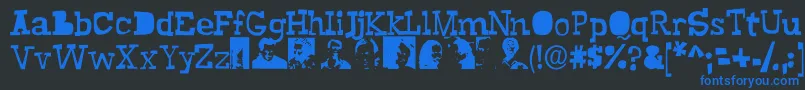 Buscemi Font – Blue Fonts on Black Background