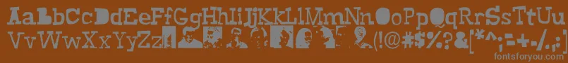 Buscemi-Schriftart – Graue Schriften auf braunem Hintergrund