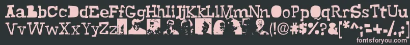 Buscemi-Schriftart – Rosa Schriften auf schwarzem Hintergrund
