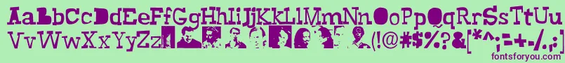 Buscemi Font – Purple Fonts on Green Background