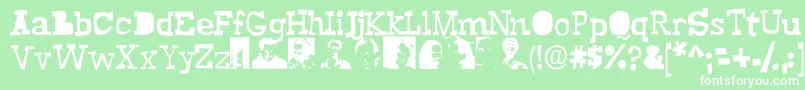 Buscemi-fontti – valkoiset fontit vihreällä taustalla