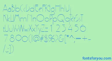 PergamonRegular font – Blue Fonts On Green Background