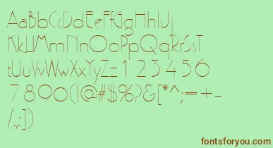 PergamonRegular font – Brown Fonts On Green Background