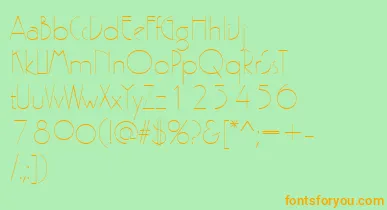 PergamonRegular font – Orange Fonts On Green Background