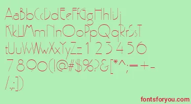PergamonRegular font – Red Fonts On Green Background