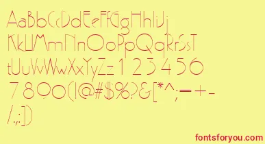 PergamonRegular font – Red Fonts On Yellow Background