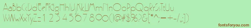 PergamonRegular-Schriftart – Braune Schriften auf grünem Hintergrund