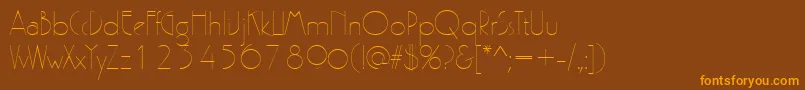 PergamonRegular-Schriftart – Orangefarbene Schriften auf braunem Hintergrund