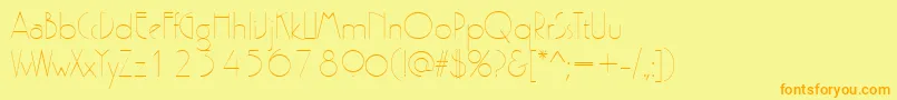 PergamonRegular-Schriftart – Orangefarbene Schriften auf gelbem Hintergrund